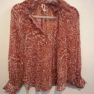 Women's Brown Patterned Top